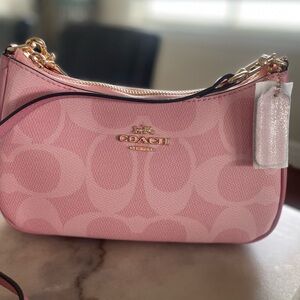 Coach Light Pink Mini Bag with Gold Accents